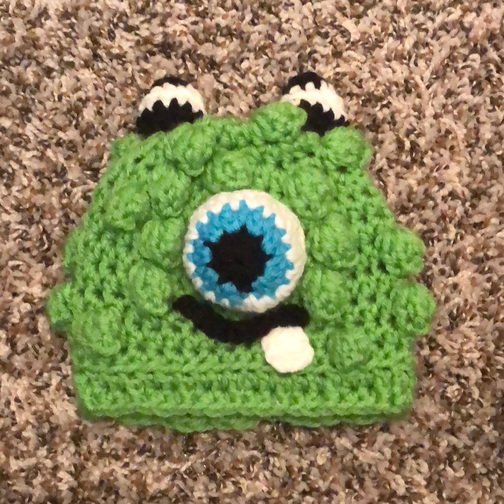 Crochet monster beanie